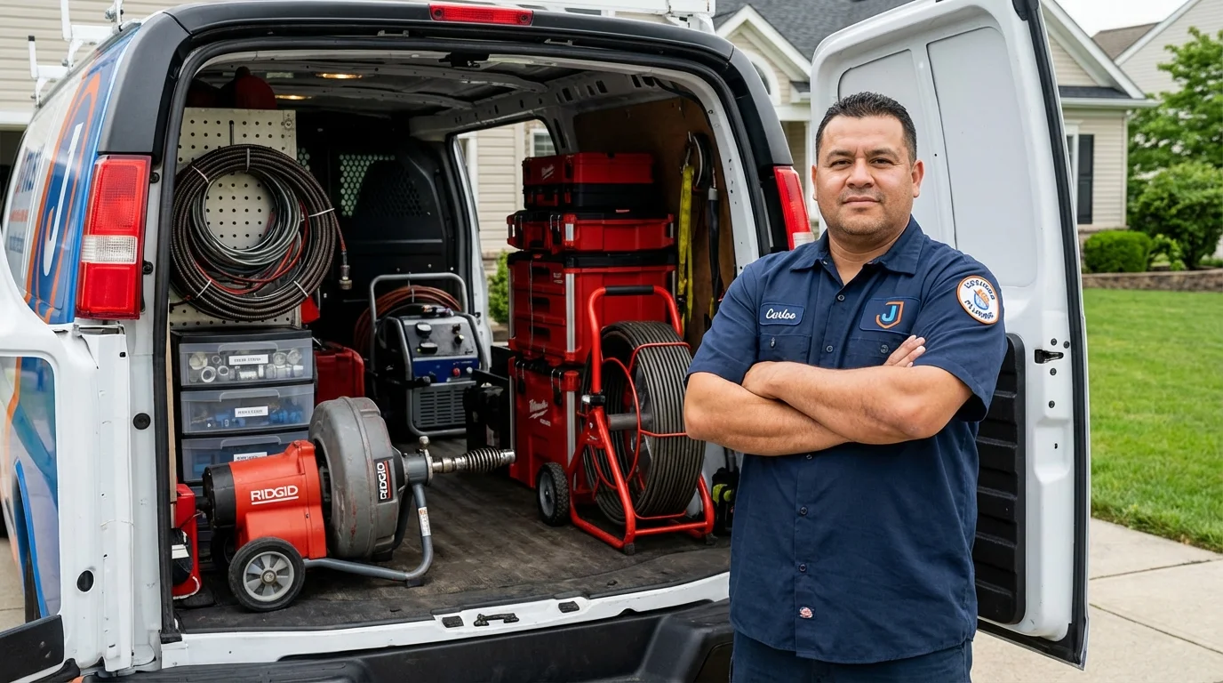 Professional drain cleaning equipment and Johns Plumbing LLC plumber in Sultan